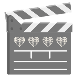 clapper board and grey heart