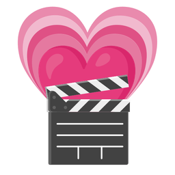 clapper board and growing heart