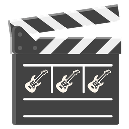 clapper board and guitar