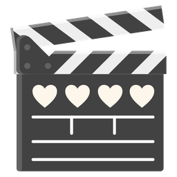 clapper board and heart suit
