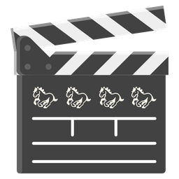 clapper board and horse