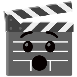 clapper board and hushed face