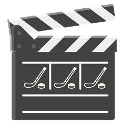 clapper board and ice hockey