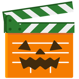 clapper board and jack-o-lantern