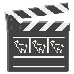 clapper board and llama