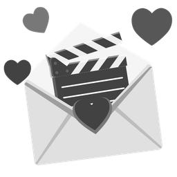 clapper board and love letter