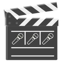 clapper board and microphone