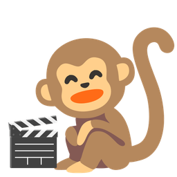 clapper board and monkey face