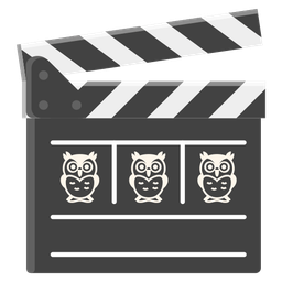 clapper board and owl