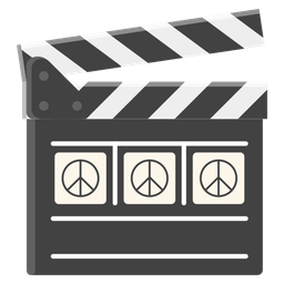 clapper board and peace symbol
