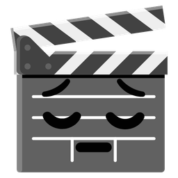 clapper board and pensive face