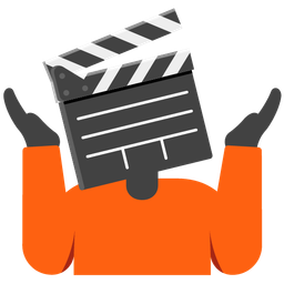 clapper board and person shrugging