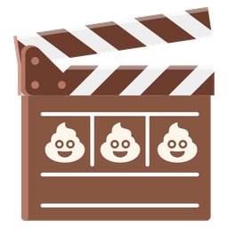 clapper board and pile of poo