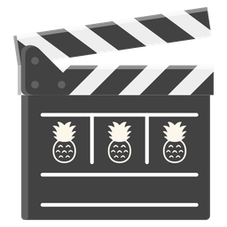 clapper board and pineapple