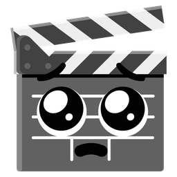 clapper board and pleading face