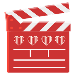 clapper board and red heart