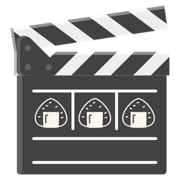 clapper board and rice ball