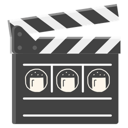 clapper board and rice cracker