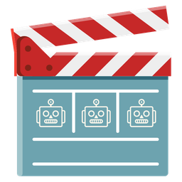 clapper board and robot