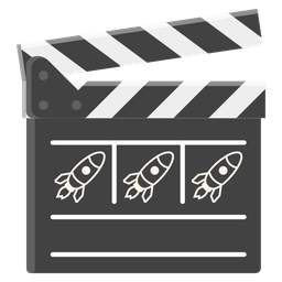 clapper board and rocket