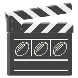 clapper board and rugby football