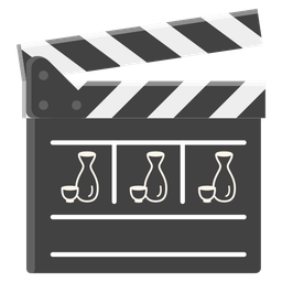 clapper board and sake