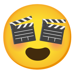 Clapper board and Smiling face with heart-eyes