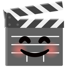 Clapper board and Smiling face with smiling eyes
