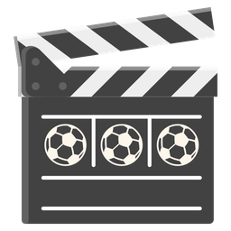 clapper board and soccer ball