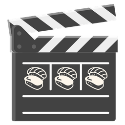 clapper board and sushi