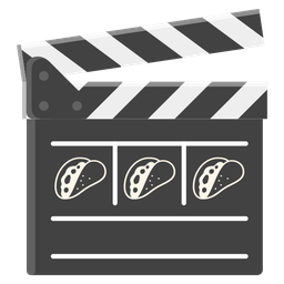 clapper board and taco