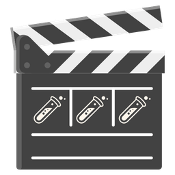 clapper board and test tube