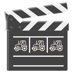 clapper board and tractor