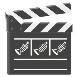 clapper board and trumpet