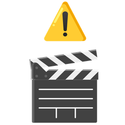 clapper board and warning
