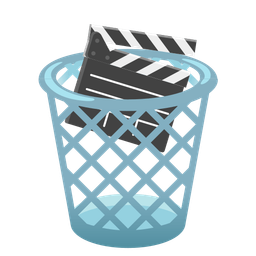 clapper board and wastebasket
