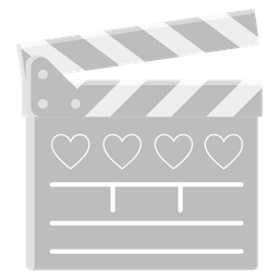 clapper board and white heart