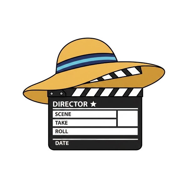 Clapper board and Woman’s hat