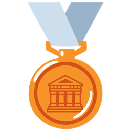 Classical building and 3rd place medal