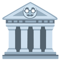 Classical building and Disguised face