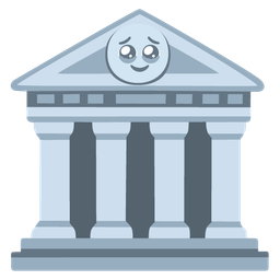 Classical building and Face holding back tears