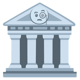 Classical building and Face with monocle