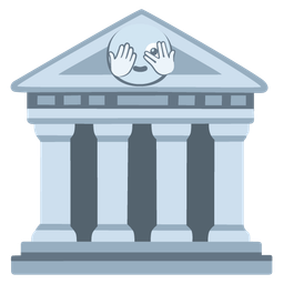 Classical building and Face with peeking eye