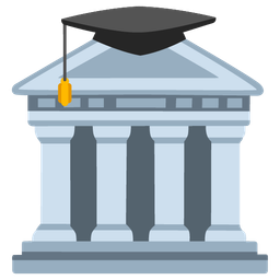 Classical building and Graduation cap