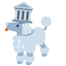 Classical building and Poodle