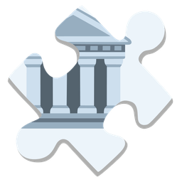 Classical building and Puzzle piece