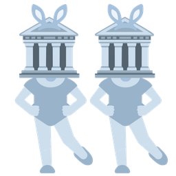 Classical building and Rabbit face