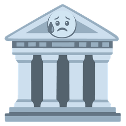 Classical building and Sad but relieved face