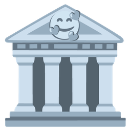Classical building and Smiling face with hearts