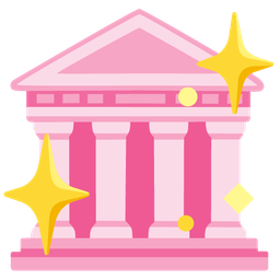 Classical building and Sparkling heart